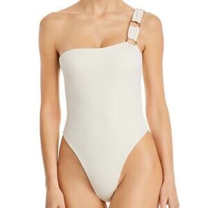 joues de sable Women One Shoulder Cutout Sheida One-Piece Swimsuit - Coconut M